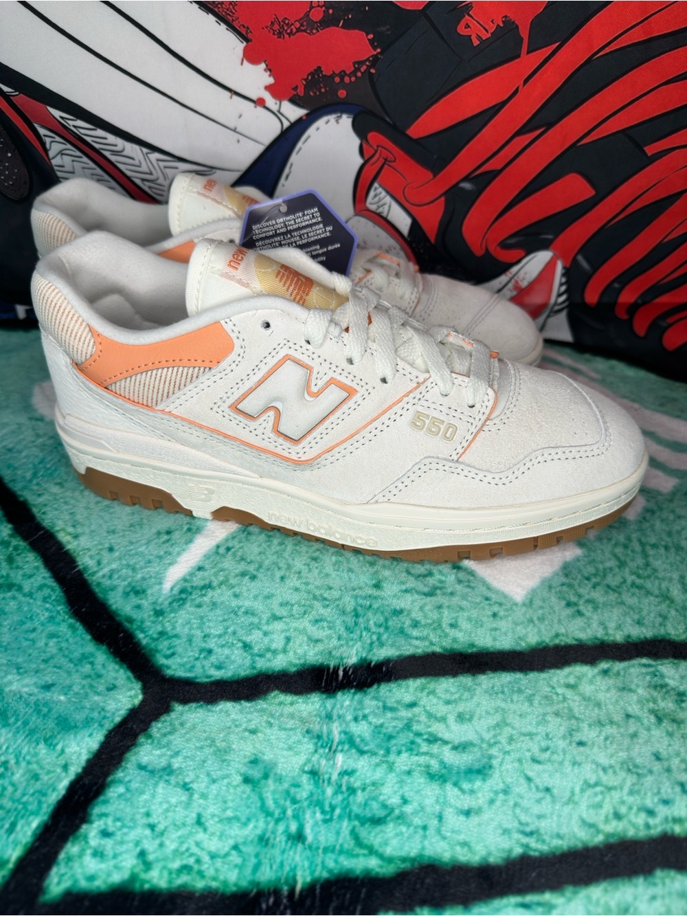 New Balance 550 (BBW550SI) Sea Salt Peach Nectar WMNS 8 NEW